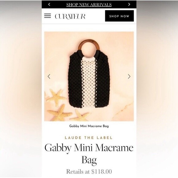 Curateur X Laude The Label Gabby Mini Macrame Bag $118 Retail NWT - Picture 2 of 6